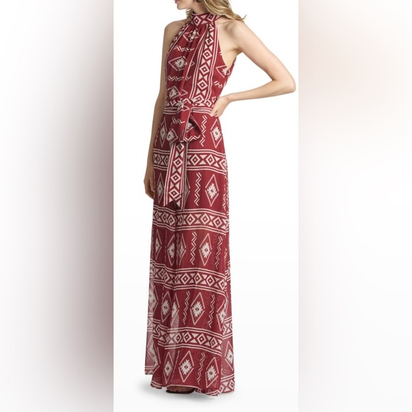 NWT- Sachin & Babi Selena Geo Chiffon Gown- Size 10 - Picture 2 of 5